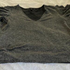 Women's Metallic Long-Sleeve Top with Ruched Shoulders